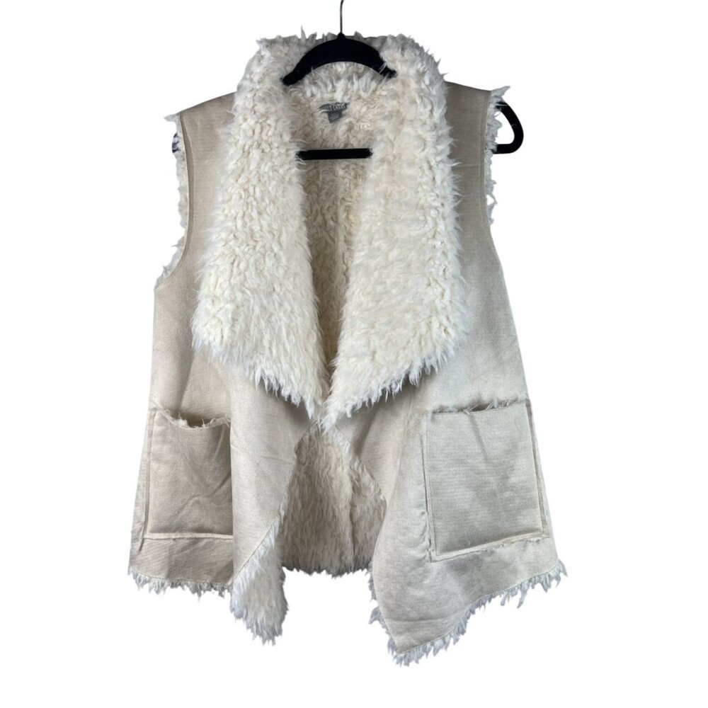 Vest Falls Creek Faux Shearling Lined Slash Side Pockets Suede S/M